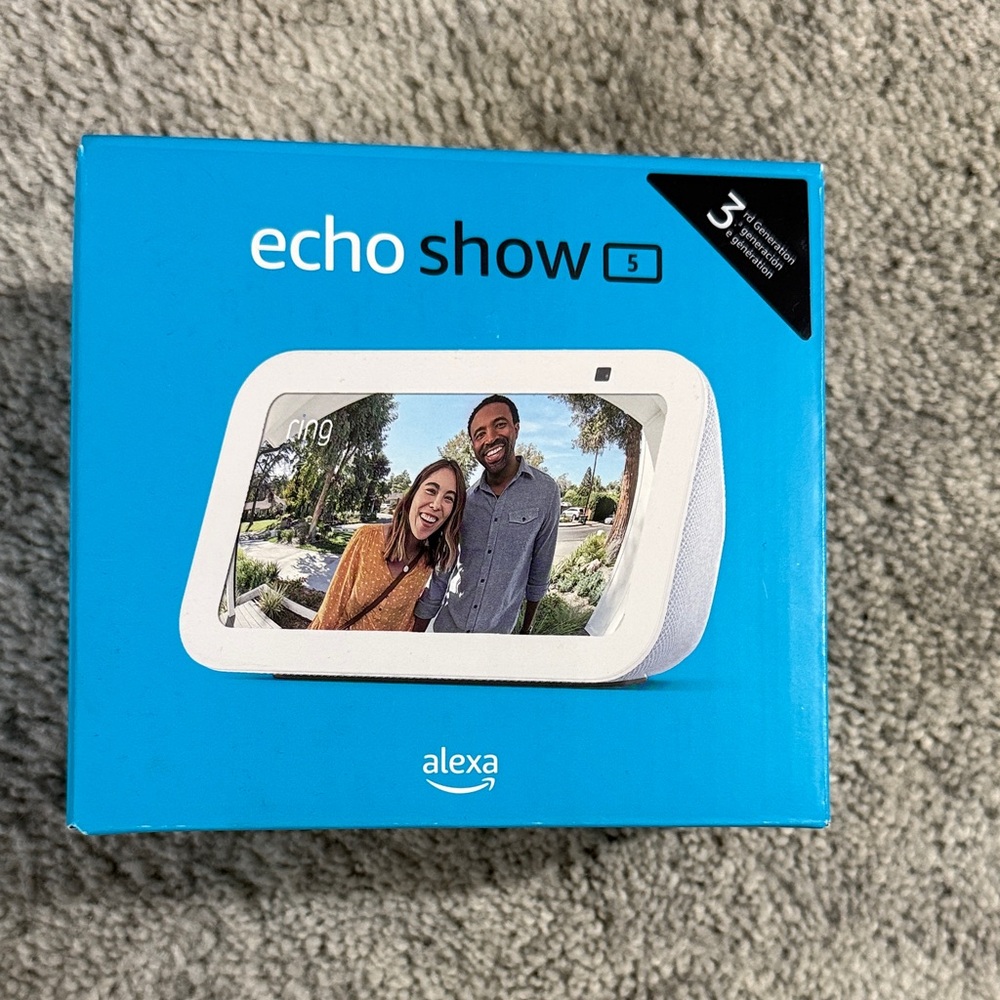 Amazon Echo Show 5 with White Frame